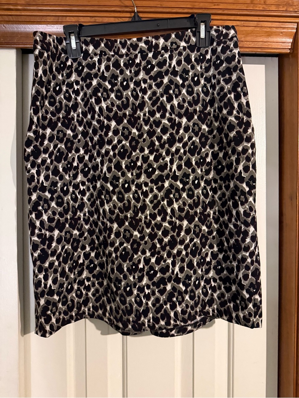 Ann Taylor Leopard Print A-Line Skirt - Black & Cream